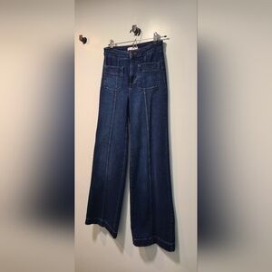 LC Lauren Conrad Dark Blue Super High Waisted Flare Jeans